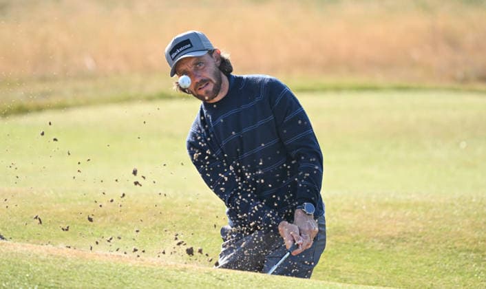 Tommy Fleetwood (ENG) practices from a bunker on the 4th Green 154th Open Golf Championships, Royal Birkdale, Southport, UK - 15 Jul 2026Southport Royal Birkdale United Kingdom  Copyright: xGreigxCowie Shutterstockx 16988291a