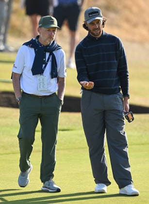 Tommy Fleetwood (ENG) on the 1st Green with Top Putting Coach Phil Kenyon 154th Open Golf Championships, Royal Birkdale, Southport, UK - 15 Jul 2026Southport Royal Birkdale United Kingdom  Copyright: xGreigxCowie Shutterstockx 16988291m