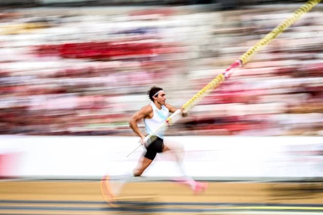 (260715) -- BUDAPEST, July 15, 2026 -- Armand Duplantis of Sweden competes during the men s pole vault event at the Gyulai Istvan Memorial - Hungarian Athletics Grand Prix in Budapest, Hungary, on July 14, 2026. (Photo by Xinhua) (SP)HUNGARY-BUDAPEST-ATHLETICS GRAND PRIX-ISTVAN GYULAI MEMORIAL DavidxBalogh 