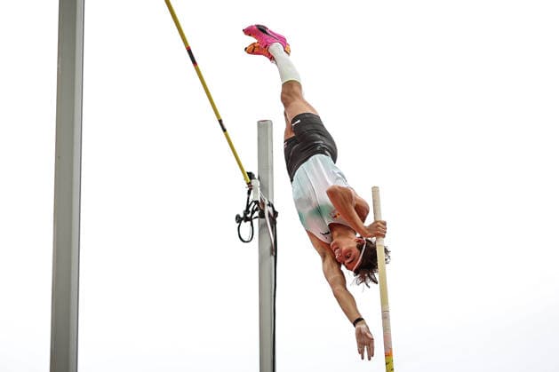 (260715) -- BUDAPEST, July 15, 2026 -- Armand Duplantis of Sweden competes during the men s pole vault event at the Gyulai Istvan Memorial - Hungarian Athletics Grand Prix in Budapest, Hungary, on July 14, 2026. (Photo by Xinhua) (SP)HUNGARY-BUDAPEST-ATHLETICS GRAND PRIX-ISTVAN GYULAI MEMORIAL DavidxBalogh 