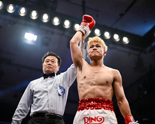 Hayato Tsutsumi of Japan won the WBA Super Featherweight Title Eliminator boxing bout at Korakuen Hall in Tokyo, Japan, July 14, 2026. Noxthirdxpartyxsales  aflo_338074480 HIROAKIxFINITOxYAMAGUCHIx