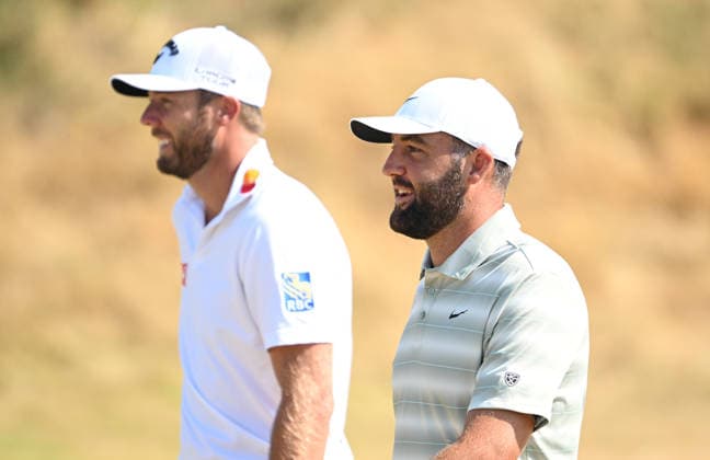 Scottie Scheffler (USA) and Sam Burns (USA) on the 10th fairway 154th Open Golf Championships, Royal Birkdale, Southport, UK - 15 Jul 2026Southport Royal Birkdale United Kingdom  Copyright: xGreigxCowie Shutterstockx 16988291aw