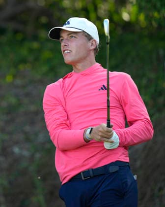 SOUTHPORT, ENGLAND - JULY 15: Tiger Christensen (GER) plays from the fifth tee during practice at the 154th Open Championship at the Royal Birkdale Golf Club, Southport on July 15, 2026 in Merseyside, England The 154th British Open Championship