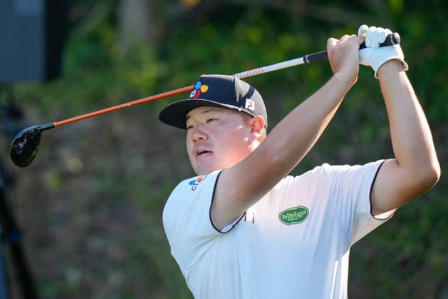 SOUTHPORT, ENGLAND - JULY 15: Sungjae Im (KOR) plays from the fifth tee during practice at the 154th Open Championship at the Royal Birkdale Golf Club, Southport on July 15, 2026 in Merseyside, England The 154th British Open Championship