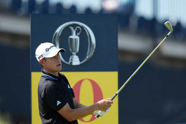 SOUTHPORT, ENGLAND - JULY 15: Collin Morikawa (USA) plays from the tenth tee during practice at the 154th Open Championship at the Royal Birkdale Golf Club, Southport on July 15, 2026 in Merseyside, England The 154th British Open Championship