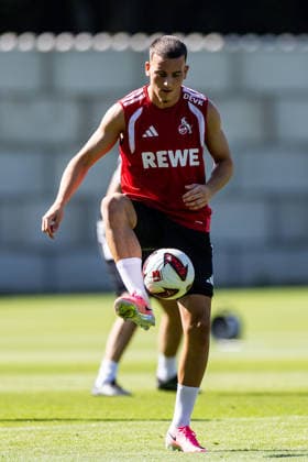 COLOGNE, GERMANY - JULY 15: Said El Mala (1. FC Koeln, 13) controls the ball during a training session of season 2026 27 at Geissbockheim on July 15, 2026 in Cologne, Germany. North Rhine Westphalia Germany Copyright: xSteffiexWunderlx