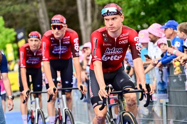 Tour de France 2026 Stage 11 NEVERS, FRANCE - JULY 15 : Van Eetvelt Lennert (BEL) of Lotto - Intermarche before the start of the race during stage 11 of the 113rd edition of Tour de France an UCI World Tour 2.UWT cycling road race stage for Men Elite of 161 km with start in Vichy and finish in Nevers on July 15, 2026 in Nevers, France, 15 07 2026 Nevers France  Copyright: xPeterxDexVoechtx