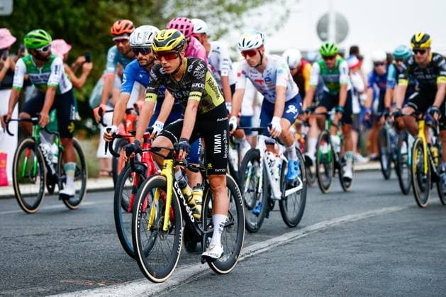 Italian Davide Piganzoli of Team Visma-Lease a Bike pictured in action during the stage 11 of the 2026 Tour de France cycling race, a stage of 161km from Vichy to Nevers, on Wednesday 15 July 2026. The 113th edition of the Tour de France starts on Saturday 4 July in Barcelona, Spain, and will finish in Paris, France on the 26th of July. POOLxLUCAxBETTINI  x181180119x