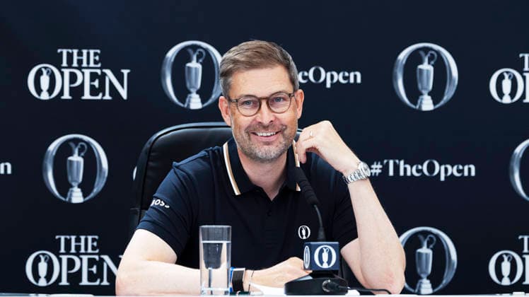 SOUTHPORT, ENGLAND, 20260715 Mark Darbon, new CEO of the R&A, during a press conference, PK, Pressekonferenz on Wednesday ahead of the British Open in Southport. SOUTHPORT ENGLAND x1019x *** SOUTHPORT, ENGLAND, July 15, 2026 Mark Darbon, the new CEO of the R A, during a press conference on Wednesday ahead of the British Open in Southport SOUTHPORT ENGLAND x1019x  Copyright: xChristerxHöglund TTx BEFORE THE BRITISH OPEN