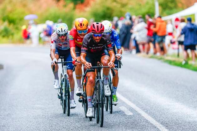 Tour de France 2026 Stage 11 NEVERS, FRANCE - JULY 15 : Alaphilippe Julian (FRA) of Tudor Pro Cycling Team leading the escape pack during stage 11 of the 113rd edition of Tour de France an UCI World Tour 2.UWT cycling road race stage for Men Elite of 161 km with start in Vichy and finish in Nevers on July 15, 2026 in Nevers, France, 15 07 2026 Nevers France  Copyright: xLucaxBettinix