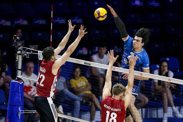 Germany v Slovenia - Men s Volleyball Nations League BELGRADE, SERBIA - JULY 15: Krage- Brewitz of Germany competes during the Men s Volleyball Nations League match between Germany and Slovenia on July 15, 2026 in Belgrade, Serbia. Filip Stevanovic Anadolu Belgrade Serbia. Editorial use only. Please get in touch for any other usage.  Copyright: x2026xAnadoluxFilipxStevanovicx