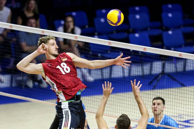 Germany v Slovenia - Men s Volleyball Nations League BELGRADE, SERBIA - JULY 15: Florian Krage-Brewitz of Germany competes during the Men s Volleyball Nations League match between Germany and Slovenia on July 15, 2026 in Belgrade, Serbia. Filip Stevanovic Anadolu Belgrade Serbia. Editorial use only. Please get in touch for any other usage.  Copyright: x2026xAnadoluxFilipxStevanovicx