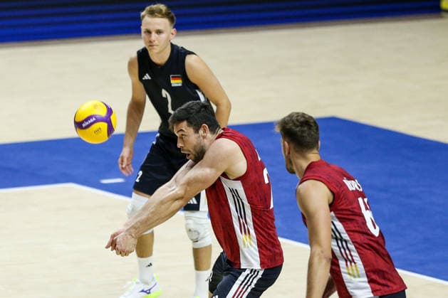 Germany v Slovenia - Men s Volleyball Nations League BELGRADE, SERBIA - JULY 15: Players of Germany during the Men s Volleyball Nations League match between Germany and Slovenia on July 15, 2026 in Belgrade, Serbia. Filip Stevanovic Anadolu Belgrade Serbia. Editorial use only. Please get in touch for any other usage.  Copyright: x2026xAnadoluxFilipxStevanovicx