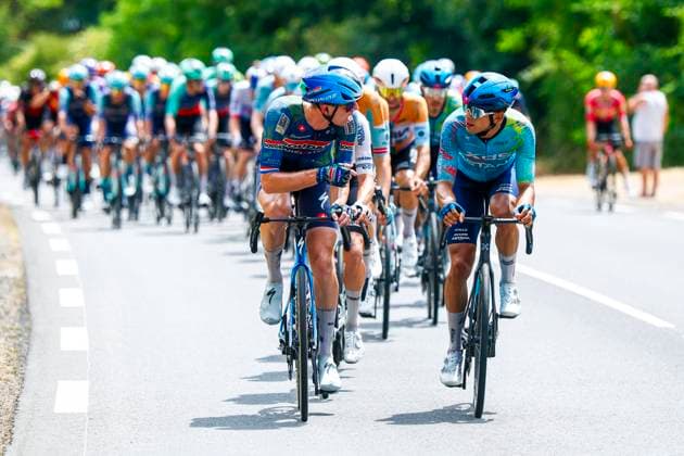 Tour de France 2026 Stage 11 NEVERS, FRANCE - JULY 15 : Rider of Soudal Quick-Step leading the peloton during stage 11 of the 113rd edition of Tour de France an UCI World Tour 2.UWT cycling road race stage for Men Elite of 161 km with start in Vichy and finish in Nevers on July 15, 2026 in Nevers, France, 15 07 2026 Nevers France  Copyright: xLucaxBettinix
