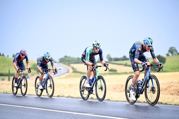 Belgian Louis Vervaeke of Soudal Quick-Step pictured in action during the stage 11 of the 2026 Tour de France cycling race, a stage of 161km from Vichy to Nevers, on Wednesday 15 July 2026. The 113th edition of the Tour de France starts on Saturday 4 July in Barcelona, Spain, and will finish in Paris, France on the 26th of July. JASPERxJACOBS  x181182418x