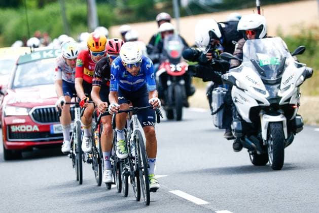 Portuguese Nelson Oliveira of Movistar Team pictured in action during the stage 11 of the 2026 Tour de France cycling race, a stage of 161km from Vichy to Nevers, on Wednesday 15 July 2026. The 113th edition of the Tour de France starts on Saturday 4 July in Barcelona, Spain, and will finish in Paris, France on the 26th of July. POOLxLUCAxBETTINI  x181182728x