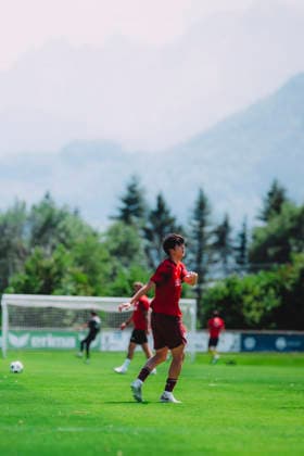 Friendly Match FC Red Bull Salzburg vs. Gamba Osaka ANIF, AUSTRIA JULY 15, 2026: Takumu Kawamura of FC Red Bull Salzburg prior the pre-season friendly match FC Red Bull Salzburg vs. Gamba Osaka in Anif, Austria. ( Copyright: xFCxRedxBullxSalzburgxGmbHx RBS_AS18119