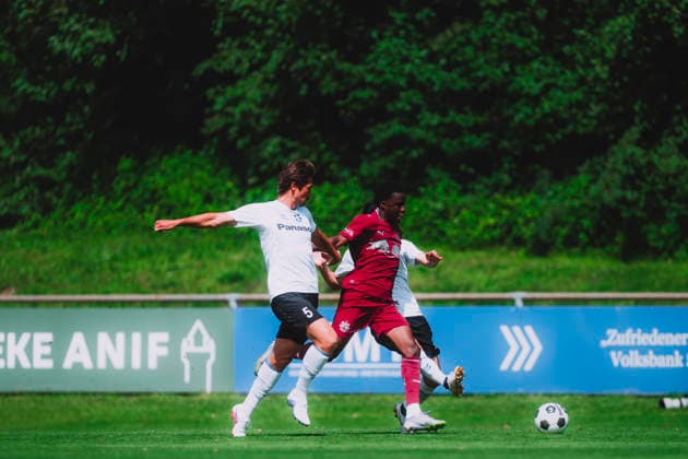 Friendly Match FC Red Bull Salzburg vs. Gamba Osaka ANIF, AUSTRIA JULY 15, 2026: Aboubacar Sidiki Camara of FC Red Bull Salzburg during the pre-season friendly match FC Red Bull Salzburg vs. Gamba Osaka in Anif, Austria. ( Copyright: xFCxRedxBullxSalzburgxGmbHx RBSAS3_4987