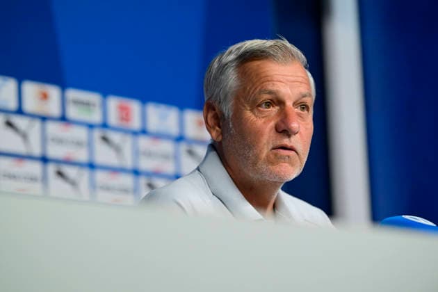 Sport Bilder des Tages FOOTBALL : ConfÃ rence de prÃ sentation GrÃ gory Lorenzi & Bruno Genesio - 15 07 2026 Bruno Genesio (Coach OM) MarseilleFrance  Copyright: xWilliamxCannarellax