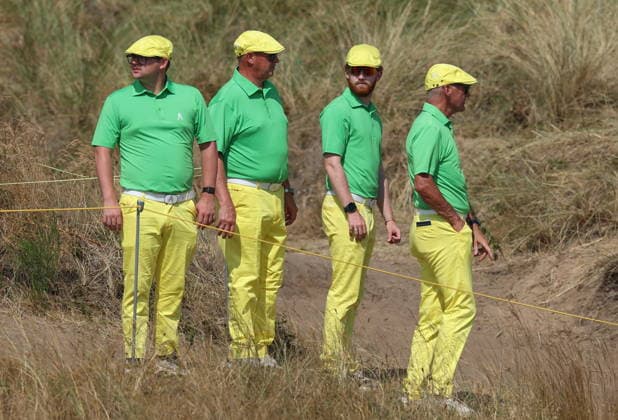 154th Open Golf Championships - Practice Day Golf fans in costume during practice day at the British Open Golf Championships at Royal Birkdale in Southport, Britain, 15 July 2026. SOUTHPORT United Kingdom  Copyright: xADAMxVAUGHANx