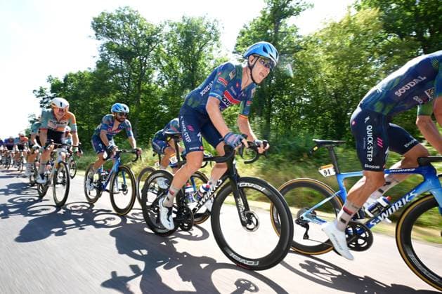 Tour de France 2026 Stage 11 NEVERS, FRANCE - JULY 15 : Merlier Tim (BEL) of Soudal Quick Step in action during stage 11 of the 113rd edition of Tour de France an UCI World Tour 2.UWT cycling road race stage for Men Elite of 161 km with start in Vichy and finish in Nevers on July 15, 2026 in Nevers, France, 15 07 2026 Nevers France  Copyright: xPaponxBernardx