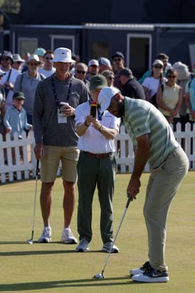 RECORD DATE NOT STATED 15th July 2026; Royal Birkdale Golf Club, Southport, Merseyside, England; The Open Championship Practice Day Four; Scottie Scheffler (USA) with putting coach Phil Kenyon DavidxBlunsden