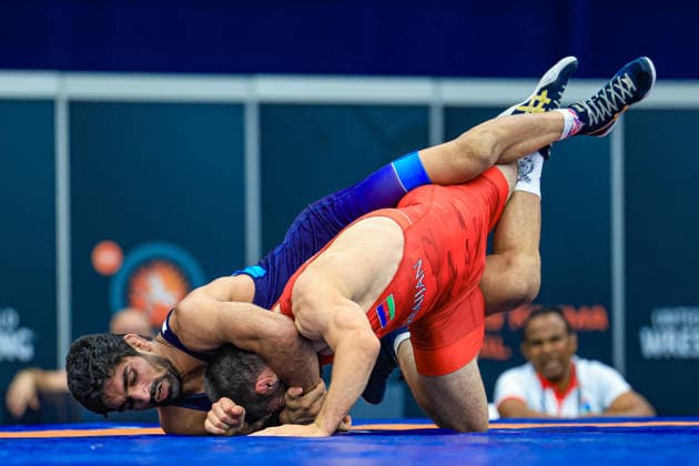 Wrestling Ranking Series Polyak & Janos & Istvan Memorial 57kg FS - Aman Aman (IND) df. Islam Bazarganov (AZE) *** Wrestling Ranking Series: Janos Istvan Polyak Memorial, 57 kg Freestyle: Aman Aman (IND) defeated Islam Bazarganov (AZE) Copyright: xUnitedxWorldxWrestlingx xAmirrezx United World Wrestling Kadir C
