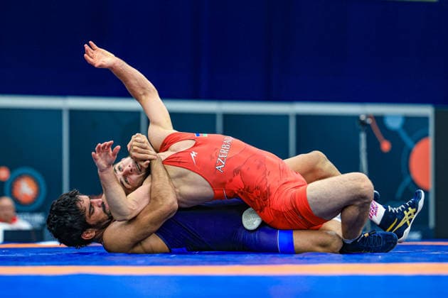 Wrestling Ranking Series Polyak & Janos & Istvan Memorial 57kg FS - Aman Aman (IND) df. Islam Bazarganov (AZE) *** Wrestling Ranking Series: Janos Istvan Polyak Memorial, 57 kg Freestyle: Aman Aman (IND) defeated Islam Bazarganov (AZE) Copyright: xUnitedxWorldxWrestlingx xAmirrezx United World Wrestling Kadir C