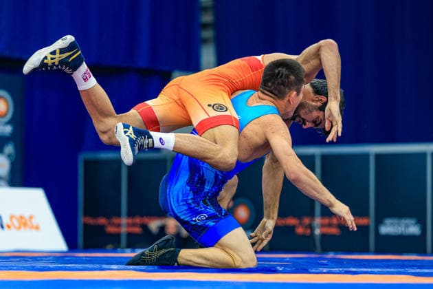 Wrestling Ranking Series Polyak & Janos & Istvan Memorial 57kg FS - Aman Aman (IND) df. Meirambek Kartbay (KAZ) *** Wrestling Ranking Series: Janos Istvan Polyak Memorial, 57 kg Freestyle: Aman Aman (IND) defeated Meirambek Kartbay (KAZ) Copyright: xUnitedxWorldxWrestlingx xAmirrezx United World Wrestling Kadir C