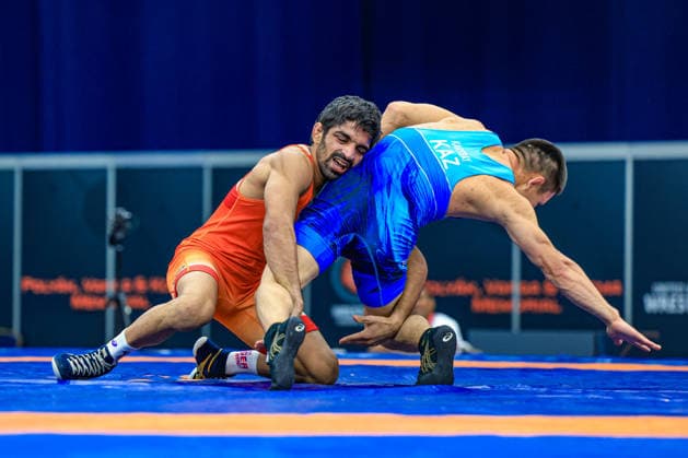 Wrestling Ranking Series Polyak & Janos & Istvan Memorial 57kg FS - Aman Aman (IND) df. Meirambek Kartbay (KAZ) *** Wrestling Ranking Series: Janos Istvan Polyak Memorial, 57 kg Freestyle: Aman Aman (IND) defeated Meirambek Kartbay (KAZ) Copyright: xUnitedxWorldxWrestlingx xAmirrezx United World Wrestling Kadir C