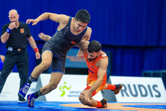 Wrestling Ranking Series Polyak & Janos & Istvan Memorial 57kg FS - Rahul Rahul (IND) df. Aryan Tsiutryn (BLR) *** Wrestling Ranking Series: Janos Istvan Polyak Memorial, 57 kg Freestyle: Rahul Rahul (IND) defeated Aryan Tsiutryn (BLR) Copyright: xUnitedxWorldxWrestlingx xAmirrezx United World Wrestling Kadir C