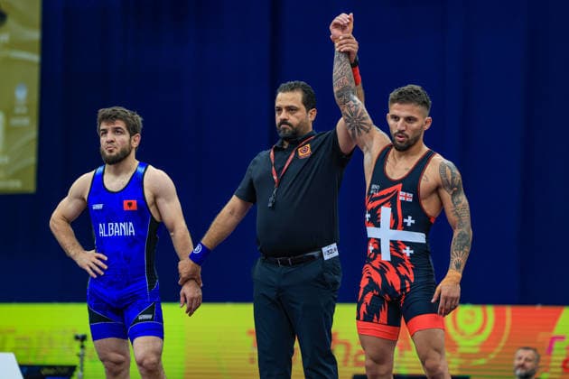 Wrestling Ranking Series Polyak & Janos & Istvan Memorial 61kg FS - Giorgi Goniashvili (GEO) df. Zelimkhan Abakarov (ALB) *** Wrestling Ranking Series: Janos Istvan Polyak Memorial, 61 kg Freestyle: Giorgi Goniashvili (GEO) def. Zelimkhan Abakarov (ALB) Copyright: xUnitedxWorldxWrestlingx xAmirrezx United World Wrestling Kadir C