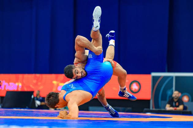 Wrestling Ranking Series Polyak & Janos & Istvan Memorial 65kg FS - Abbas Mohammadreza Ebrahimzadehsavadkouhi (IRI) df. Ossimzhan Dastanbek (KAZ) *** Wrestling Ranking Series: Janos Istvan Polyak Memorial, 65 kg Freestyle: Abbas Mohammadreza Ebrahimzadehsavadkouhi (IRI) def. Ossimzhan Dastanbek (KAZ) Copyright: xUnitedxWorldxWrestlingx xAmirrezx United World Wrestling Kadir C