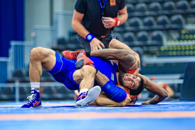 Wrestling Ranking Series Polyak & Janos & Istvan Memorial 65kg FS - Shamil Alievich Mamedov (BUL) df. Kumar Mohit (IND) *** Wrestling Ranking Series: Janos Istvan Polyak Memorial, 65 kg Freestyle: Shamil Alievich Mamedov (BUL) def. Kumar Mohit (IND) Copyright: xUnitedxWorldxWrestlingx xAmirrezx United World Wrestling Kadir C