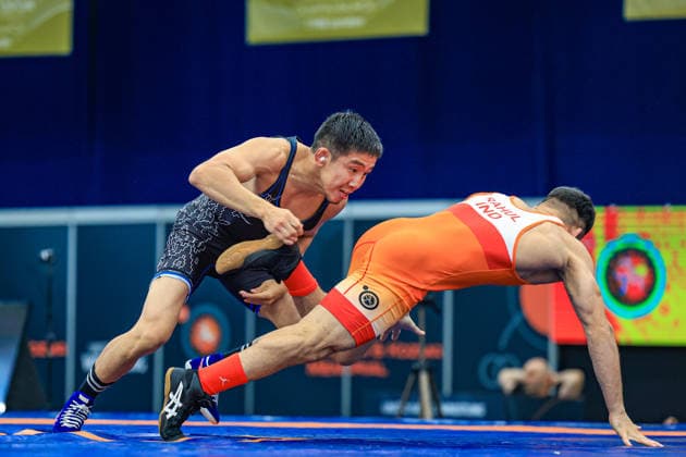 Wrestling Ranking Series Polyak & Janos & Istvan Memorial 57kg FS - Rahul Rahul (IND) df. Aryan Tsiutryn (BLR) *** Wrestling Ranking Series: Janos Istvan Polyak Memorial, 57 kg Freestyle: Rahul Rahul (IND) defeated Aryan Tsiutryn (BLR) Copyright: xUnitedxWorldxWrestlingx xAmirrezx United World Wrestling Kadir C