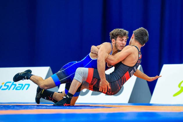Wrestling Ranking Series Polyak & Janos & Istvan Memorial 61kg FS - Tolga Ozbek (TUR) df. Adilet Almukhamedov (KAZ) *** Wrestling Ranking Series: Janos Istvan Polyak Memorial, 61 kg Freestyle: Tolga Ozbek (TUR) defeated Adilet Almukhamedov (KAZ) Copyright: xUnitedxWorldxWrestlingx xAmirrezx United World Wrestling Kadir C