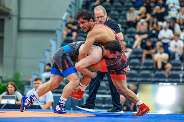 Wrestling Ranking Series Polyak & Janos & Istvan Memorial 70kg FS - Akaki Kemertelidze (GEO) df. Ahmet Duman (TUR) *** Wrestling Ranking Series: Janos Istvan Polyak Memorial, 70 kg Freestyle: Akaki Kemertelidze (GEO) def. Ahmet Duman (TUR) Copyright: xUnitedxWorldxWrestlingx xAmirrezx United World Wrestling Kadir C