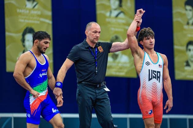 Wrestling Ranking Series Polyak & Janos & Istvan Memorial 70kg FS - Ridge Thomas Lovett (USA) df. Ebrahim Esmaeil Elahichouran (IRI) *** Wrestling Ranking Series: Janos Istvan Polyak Memorial, 70 kg Freestyle: Thomas Lovett (USA) def. Ebrahim Esmaeil Elahichouran (IRI) Copyright: xUnitedxWorldxWrestlingx xAmirrezx United World Wrestling Kadir C