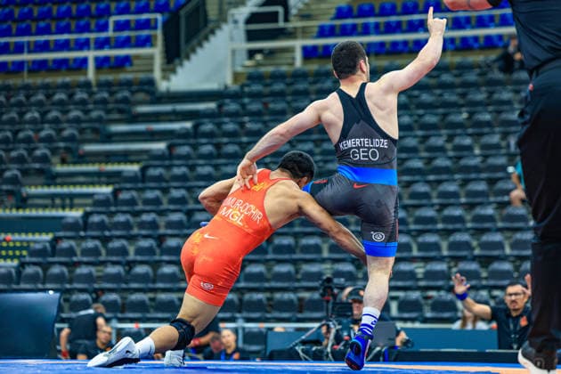 Wrestling Ranking Series Polyak & Janos & Istvan Memorial 70kg FS - Tulga Tumur Ochir (MGL) df. Iszmail Muszukajev (HUN) *** Wrestling Ranking Series: Janos Istvan Polyak Memorial, 70 kg Freestyle: Tulga Tumur Ochir (MGL) def. Iszmail Muszukajev (HUN) Copyright: xUnitedxWorldxWrestlingx xAmirrezx United World Wrestling Kadir C