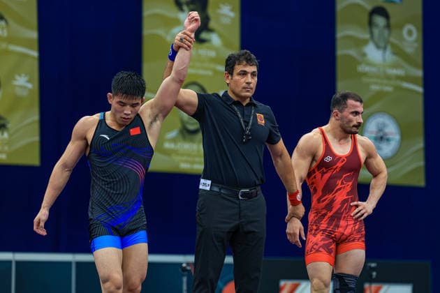 Wrestling Ranking Series Polyak & Janos & Istvan Memorial 74kg FS - Feng Lu (CHN) df. Farhad Jafar Nourikhorjestan (UWW) *** Wrestling Ranking Series: Janos Istvan Polyak Memorial, 74 kg Freestyle: Feng Lu (CHN) def. Farhad Jafar Nourikhorjestan (UWW) Copyright: xUnitedxWorldxWrestlingx xAmirrezx United World Wrestling Kadir C