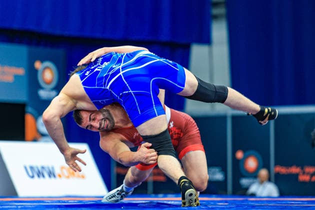 Wrestling Ranking Series Polyak & Janos & Istvan Memorial 74kg FS - Muhammed Besir (TUR) df. Giorgi Elbakidze (GEO) *** Wrestling Ranking Series: Janos Istvan Polyak Memorial, 74 kg Freestyle: Muhammed Besir (TUR) defeated Giorgi Elbakidze (GEO) by fall Copyright: xUnitedxWorldxWrestlingx xAmirrezx United World Wrestling Kadir C