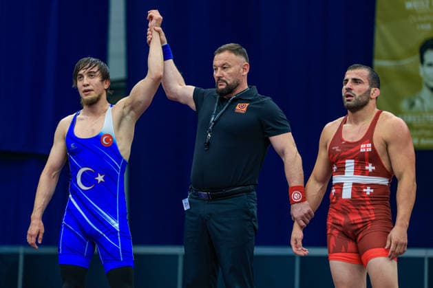 Wrestling Ranking Series Polyak & Janos & Istvan Memorial 74kg FS - Muhammed Besir (TUR) df. Giorgi Elbakidze (GEO) *** Wrestling Ranking Series: Janos Istvan Polyak Memorial, 74 kg Freestyle: Muhammed Besir (TUR) defeated Giorgi Elbakidze (GEO) by fall Copyright: xUnitedxWorldxWrestlingx xAmirrezx United World Wrestling Kadir C