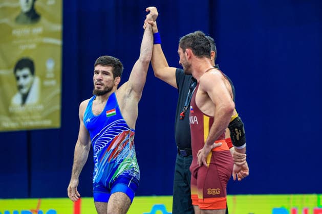 Wrestling Ranking Series Polyak & Janos & Istvan Memorial 74kg FS - Murad Kuramagomedov (HUN) df. Taimuraz Salkazanov (SVK) *** Wrestling Ranking Series: Janos Istvan Polyak Memorial, 74 kg Freestyle: Murad Kuramagomedov (HUN) def. Taimuraz Salkazanov (SVK) Copyright: xUnitedxWorldxWrestlingx xAmirrezx United World Wrestling Kadir C