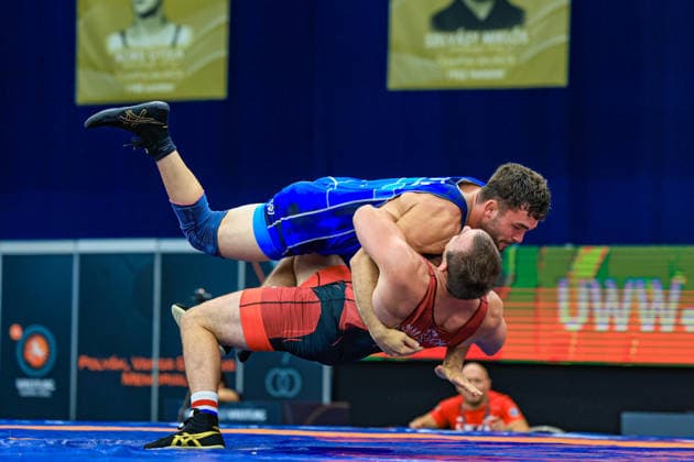 Wrestling Ranking Series Polyak & Janos & Istvan Memorial 86kg FS - Alperen Atar (TUR) df. Ivars Samusonoks (LAT) *** Wrestling Ranking Series: Janos Istvan Polyak Memorial, 86 kg Freestyle: Alperen Atar (TUR) def. Ivars Samusonoks (LAT) Copyright: xUnitedxWorldxWrestlingx xAmirrezx United World Wrestling Kadir C