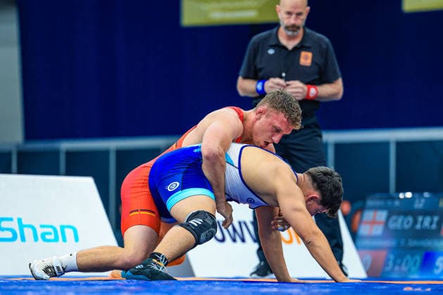 Wrestling Ranking Series Polyak & Janos & Istvan Memorial 86kg FS - Lucas Marco Kahnt (GER) df. Franco Javier Ignacio Gonzalez Palma (CHI) *** Wrestling Ranking Series: Janos Istvan Polyak Memorial, 86 kg Freestyle: Lucas Marco Kahnt (GER) def. Franco Javier Ignacio Gonzalez Palma (CHI) Copyright: xUnitedxWorldxWrestlingx xAmirrezx United World Wrestling Kadir C