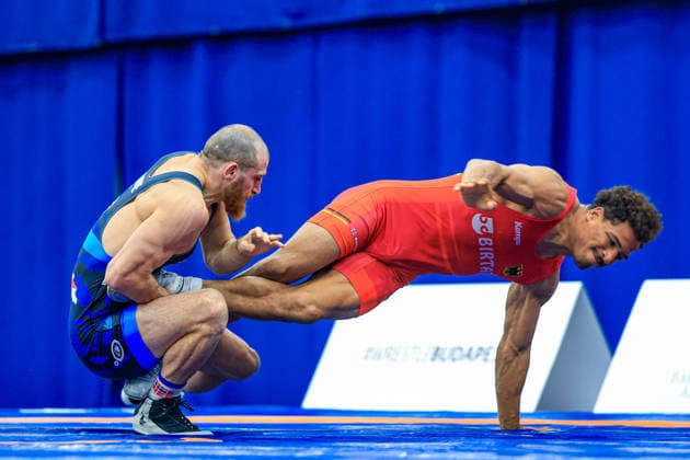 Wrestling Ranking Series Polyak & Janos & Istvan Memorial 86kg FS - Vladimeri Gamkrelidze (GEO) df. Lucas Marco Kahnt (GER) *** Wrestling Ranking Series: Janos Istvan Polyak Memorial, 86 kg Freestyle: Vladimeri Gamkrelidze (GEO) def. Lucas Marco Kahnt (GER) Copyright: xUnitedxWorldxWrestlingx xAmirrezx United World Wrestling Kadir C