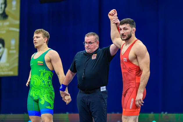 Wrestling Ranking Series Polyak & Janos & Istvan Memorial 86kg FS - Vladimeri Gamkrelidze (GEO) df. Paulius Lescauskas (LTU) *** Wrestling Ranking Series: Janos Istvan Polyak Memorial, 86 kg Freestyle: Vladimeri Gamkrelidze (GEO) def. Paulius Lescauskas (LTU) Copyright: xUnitedxWorldxWrestlingx xAmirrezx United World Wrestling Kadir C