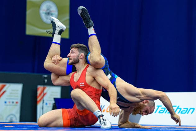 Wrestling Ranking Series Polyak & Janos & Istvan Memorial 86kg FS - Vladimeri Gamkrelidze (GEO) df. Tornike Samkharadze (GEO) *** Wrestling Ranking Series: Janos Istvan Polyak Memorial, 86 kg Freestyle: Vladimeri Gamkrelidze (GEO) def. Tornike Samkharadze (GEO) Copyright: xUnitedxWorldxWrestlingx xAmirrezx United World Wrestling Kadir C
