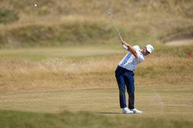 SOUTHPORT, ENGLAND - JULY 15: Sam Bairstow (ENG) plays from the eleventh fairway during practice at the 154th Open Championship at the Royal Birkdale Golf Club, Southport on July 15, 2026 in Merseyside, England The 154th British Open Championship