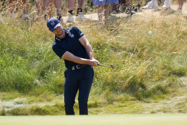SOUTHPORT, ENGLAND - JULY 15: Laurie Canter (ENG) chips to the 10th green during practice at the 154th Open Championship at the Royal Birkdale Golf Club, Southport on July 15, 2026 in Merseyside, England The 154th British Open Championship